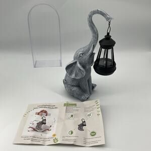 Solar Elephant Outdoor Garden Statue with LED Light,Solar Light